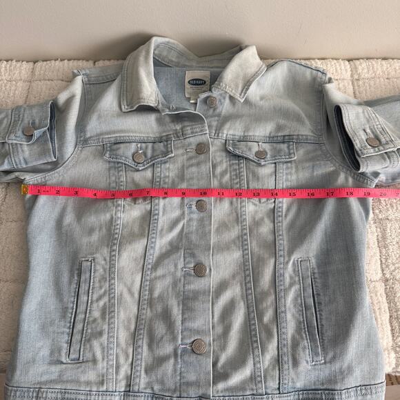 Old Navy Women's Size Medium Denim Jean Jacket Button Up Front Pockets Retro - Picture 8 of 13